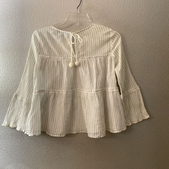 🟢3 items for $20—//MADEWELL tiered top haysboro stripe long sleeve tie back - Picture 2 of 11